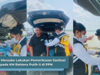 Tim BKK Merauke Lakukan Pemeriksaan Sanitasi dan P3K pada KM Bahtera Putih II di Pelabuhan Perikanan Nusantara